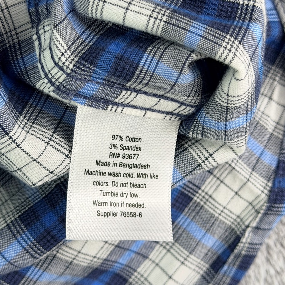 Mutual Weave Blue White Plaid Button Down Shirt Men's Small Cotton NWT - Picture 8 of 8
